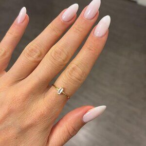 The Talulah  Dainty gold ring cz stone pendant sterling silver SZ 6